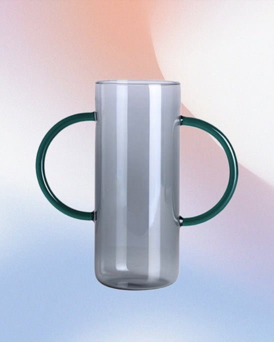 Dual-handle Dopamine Glass Flower Vase - Whimsical Table Setting