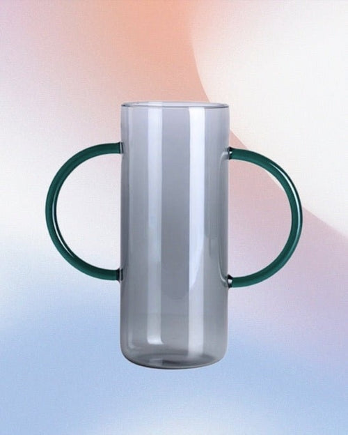 Dual-handle Dopamine Glass Flower Vase - Whimsical Table Setting